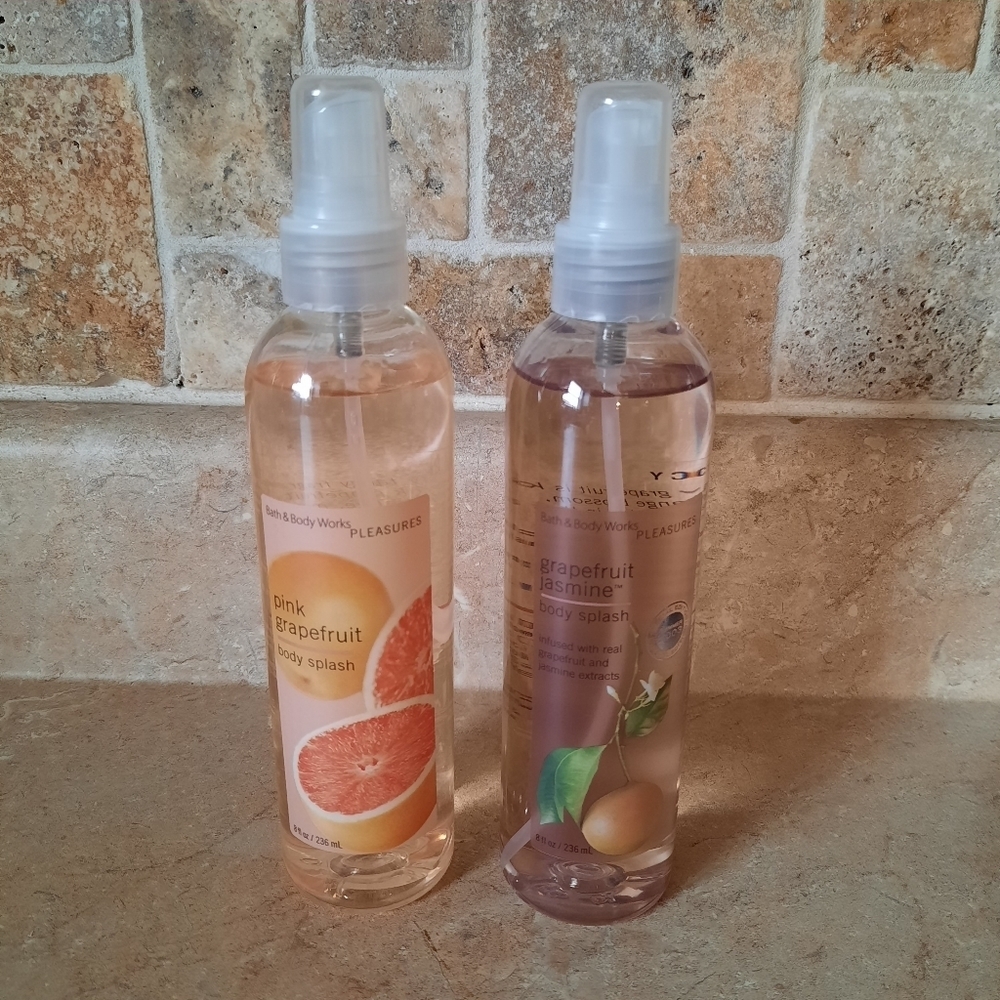 Vtg Bath & Body Works Pleasures Grapefruit Body Splash Bundle Pink Jasmine RARE!